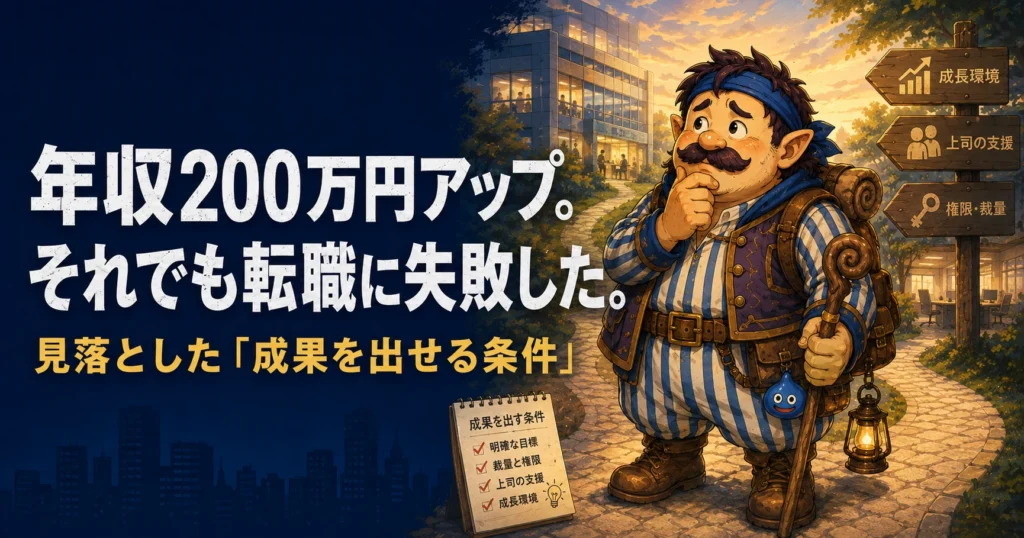 43歳で年収200万円アップの転職後、成果を出せる条件を見落としたカウジ